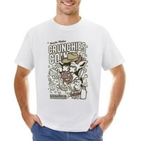 Crunchies tehén Férfi póló pamut alkalmi rövid ujjú felsők ajándék póló Fehér XS