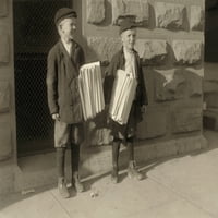Hine: Newsboys, 1913. Nrudie És Louis Kartis, Newsboys Dallasban, Texasban. Fotó: Lewis Wickes Hine, 1913. Poszter