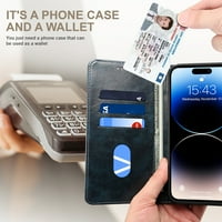 Tok iPhone Pro Max-hoz, mágneses Matt prémium PU bőr állvány Flip fedél Kártyahelyekkel és pénztárcával, ütésálló és