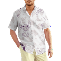Hawaii ing férfiaknak Rövid ujjú gomb le alkalmi Disney Stitch Resort Aloha 8XL plus