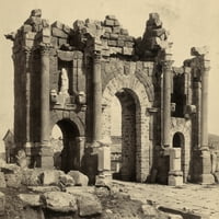 Algéria: Traianus Íve. Traianus Diadalíve Timgadban, Algériában. Fénykép, 19. század vége. Poszter nyomtatás