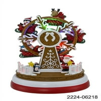 Ünnepi idő 7 Műanyag többszínű animált falu óriáskerék, beltéri karácsonyi dekoráció