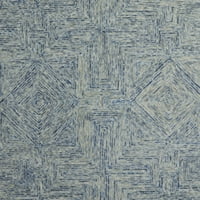 Decmode nappali téglalap geometriai modern terület szőnyeg, kék, 5 '8', - darab