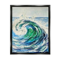 Cunami Wave Ocean Splash Coastal Painting Jet fekete keretes művészeti nyomtatási fal művészet