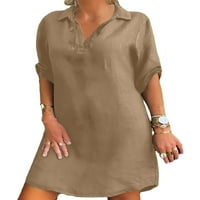Lumento Shift ruha Női Egyszínű V nyakú tunika ing ruhák