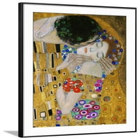 A csók, Der Kuss, Vértes fejek, figuratív keretes Művészeti nyomtatás Wall Art által Gustav Klimt által értékesített