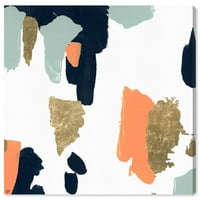 Wynwood Studio Absztrakt fal art vászon „Tres Colores” festék - fehér, narancssárga
