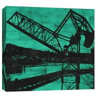 Képek, Ballard Vonatállvány-zöld és fekete, 20x16, dekoratív vászon Wall Art