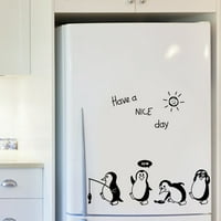 Havea Szép Nap Aranyos Pingvin Matrica Hűtőszekrény Konyha Hűtőszekrény Falimatricák Művészet