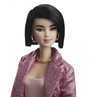 Barbie aláírás stílusú Chriselle Lim rózsaszín nadrág öltöny