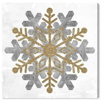 Wynwood Studio Holiday és szezonális fali művészet vászon nyomatok 'Hóflakk arany' évszakok - arany, szürke
