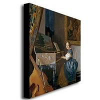 Védjegy képzőművészet egy fiatal hölgy ül a szűzi vászon művészet Jan Vermeer, 8x32