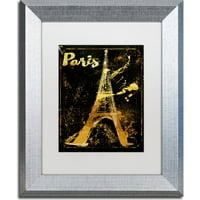 Védjegy Képzőművészet Gold Eiffel vászon művészet, Color Bakery, White Matte, ezüst keret