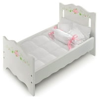 Borz kosár babaágy ágyneművel és ingyenes személyre szabási készlettel-Fehér Rózsa