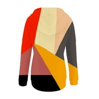 tklpehg női kapucnis pulóverek hosszú ujjú Kapucnis nyakú kapucnis pulóverek Patchwork színes blokkoló nyomtatott Pulóver