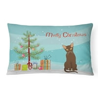 Carolines kincsek Ck4803pw Suphalak macska boldog karácsonyt vászon szövet dekoratív párna, 12h x16W, Többszínű