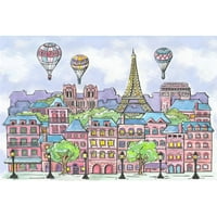 Marmont Hill Párizsi léggömbök, Reesa Qualia Painting nyomtatás csomagolt vászonra