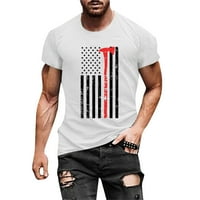 Amerikai zászló Férfi pólók Alkalmi O nyak nyomtatott rövid ujjú felső blúz Stars and Stripes július 4. grafikus pólók