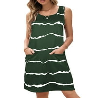 Voguele női nyári strand Sundress ujjatlan póló ruhák Baggy Midi ruha nyaralás Hawaii hadsereg zöld 4XL