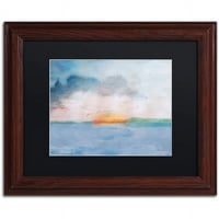 Védjegy Szépművészet Sunset vászon művészete: Lisa Powell Braun, Fekete Matt, Wood Frame
