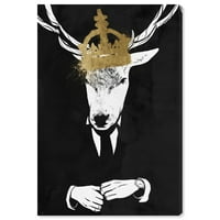 Wynwood Studio Animals Wall Art vászon nyomtatványok „Az erdő királya” állatkert és vadállatok - fekete, fehér