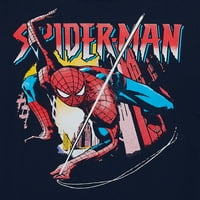 Spider-Man fiúk hosszú ujjú grafikus póló, 4-18 méretű