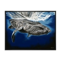 Bezáró portré egy púpos bálna keretes festmény vászon művészeti nyomtatás