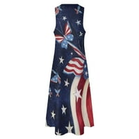 Hazafias ruhák hazafias ruhák Divat Alkalmi Rövid ujjú v nyakú Hölgyek laza plusz méretű ruha amerikai zászló ruházat