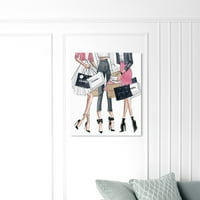 A Wynwood Studio Fashion and Glam Wall Art vászon nyomtatványok „Vásárlási dátum” ruhák - rózsaszín, fekete