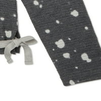 Wonder Nation Girls 4- & Plus hosszú ujjú gofri kötött oldalsó nyakkendő teteje