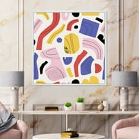 Designart 'Organic és elemek rózsaszín sárga és piros' modern keretes vászon fali művészet