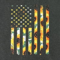 Női Tank Top ujjatlan póló USA zászló napraforgó Sötét szürke Méret M
