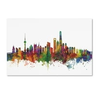 Képzőművészet „Shanghai China Skyline II” canvas művészete, Michael Tompsett művészete