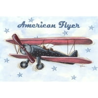 Marmont Hill American Flyer , Reesa Qualia Painting nyomtatás csomagolt vászonra