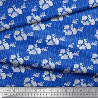 Soimoi Kék Pamut kacsa szövet művészi virág & pontok nyomtatási Szövet az udvaron széles