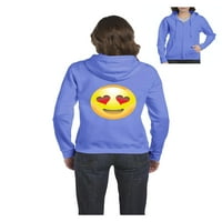 MmF-Női pulóver Teljes cipzáras pulóver, 3XL-es női méretig-Emoji szív alakú szemek