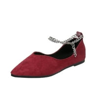 dmqupv Alkalmi elegáns cipő nőknek Velúr hegyes csat sekély lapos alkalmi cipő ék szandál papucs cipő piros 5.5