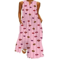 Rejlun női nyári strand Sundress ujjatlan hosszú Maxi ruhák Virágmintás tartály ruha alkalmi laza Party Stílus N 3XL