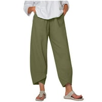 Női nadrág nadrág pamut egyszínű napi nő nyári nadrág Női menta Zöld XL