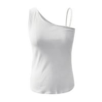 Aayomet nyári felsők Női Női ujjatlan vágott ingek magas nyakú rugalmas felszerelt alap Crop Tank Top, Fehér XL