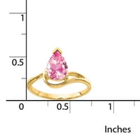 14K 9x körte rózsaszín turmalin gyűrű