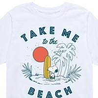 Peanuts-Take Me To The Beach-Kisgyermek És Ifjúsági Rövid Ujjú Grafikus Póló