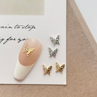 dianhelloya köröm művészeti kellékek manikűr köbös Cirkónia dekoráció személyiség Geometriai fém pillangó üreges Korona