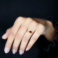 Pasziánsz gránát ígéret gyűrű nőknek, kelta gyűrű-AAA minőség, 14k sárga arany, US 9.50