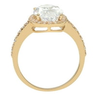 4. ct ovális vágott tiszta szimulált gyémánt 18K sárga arany évforduló eljegyzési gyűrű mérete 10.75