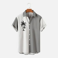 Férfi Hawaii hajtóka póló nyári divat gomb Rövid ujjú alkalmi laza Patchwork ingek nyaraláshoz