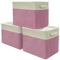 Twill Storage Baskt Szett-Csomag, Rózsaszín